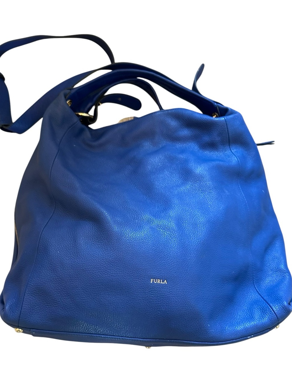 Furla Blue‎ Leather Handbag w/Shoulder Strap